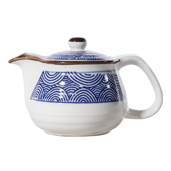 Ceainic ceramic în stil japonez, cu mâner inovator, potrivit pentru restaurante și utilizare casnică, ceainic cu orificii de filtrare