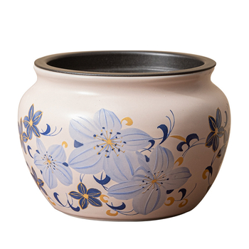 Vas ceramic pentru resturi de ceai, cu separare ceai-apă, compact pentru birou