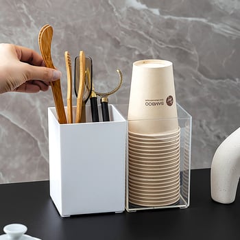 Accesorii moderne pentru ceai: recipient de birou pentru resturi de ceai cu filtru pentru frunze și drenaj, coș mic de gunoi de birou
