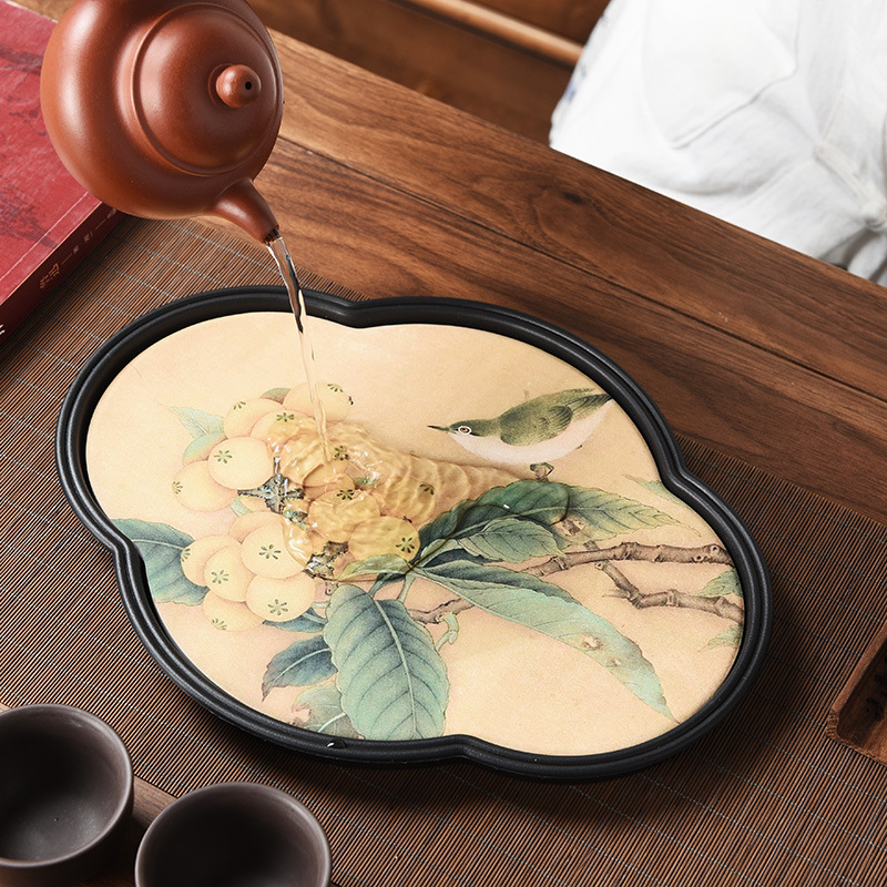 Tavă de ceai mică, absorbantă, în stil chinezesc, pentru set de ceai ceramic Kung Fu