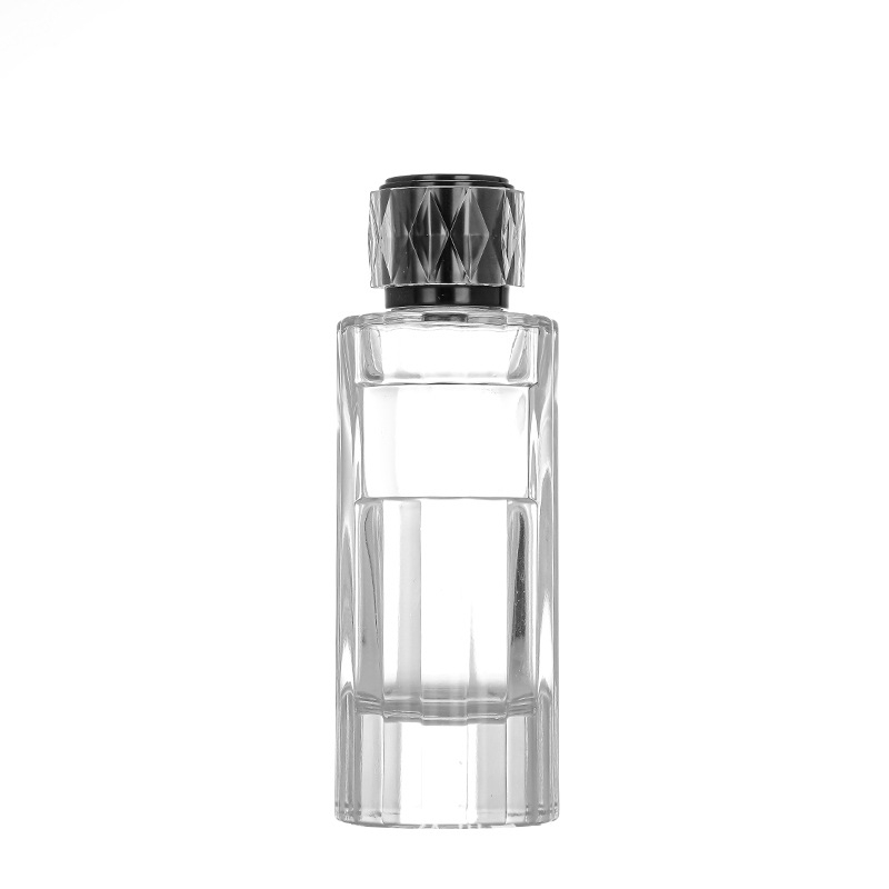 100 ml ψηλό γυάλινο μπουκάλι αρώματος με κάθετες ρίγες, επαναγεμώσιμο σπρέι, κενό καλλυντικό μπουκάλι με καπάκι τύπου bayonet