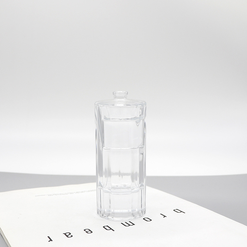 100 ml ψηλό γυάλινο μπουκάλι αρώματος με κάθετες ρίγες, επαναγεμώσιμο σπρέι, κενό καλλυντικό μπουκάλι με καπάκι τύπου bayonet