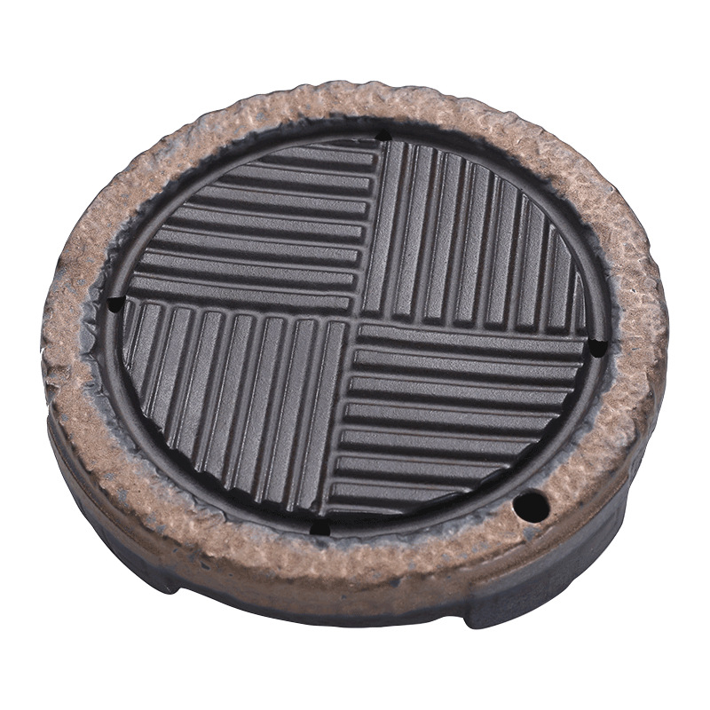 Set de ceai Kung Fu cu tavă circulară din ceramică rustică, ceainic, cești și suport pentru ceainic, pentru uz casnic