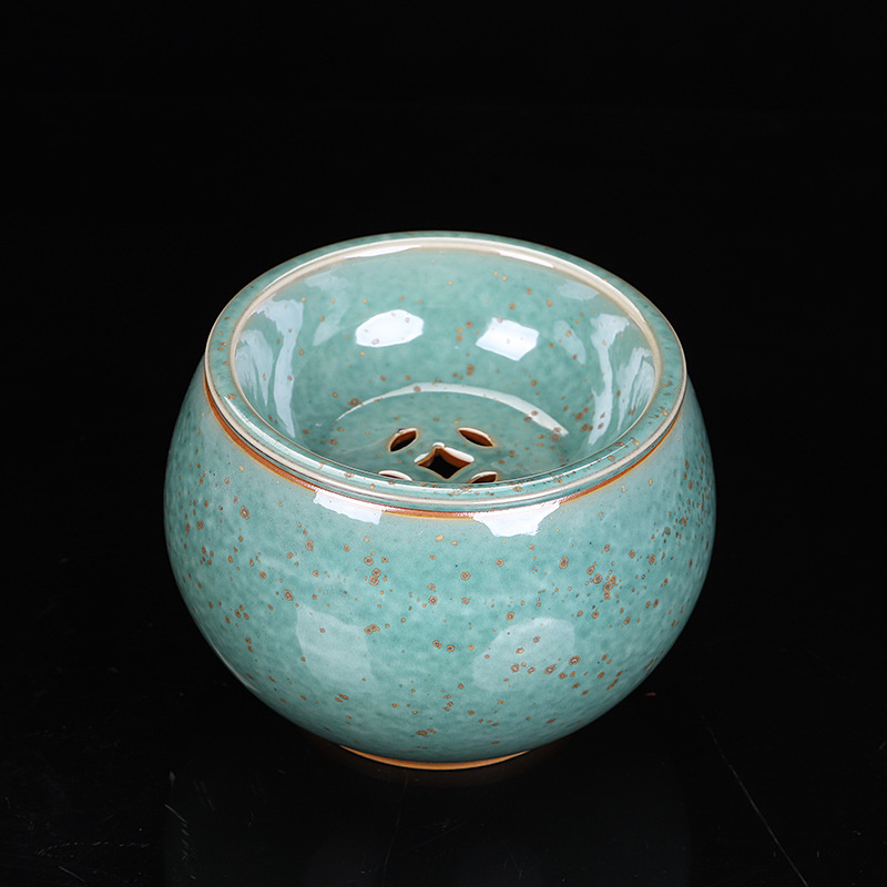 Jun Kiln Zen bazin pentru spălarea ceaiului cu capac, ceramică Jianshui pentru ceremonia ceaiului, vas mare pentru resturi de ceai, set Kung Fu pentru ceai