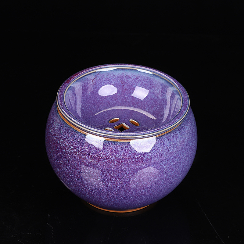 Jun Kiln Zen bazin pentru spălarea ceaiului cu capac, ceramică Jianshui pentru ceremonia ceaiului, vas mare pentru resturi de ceai, set Kung Fu pentru ceai