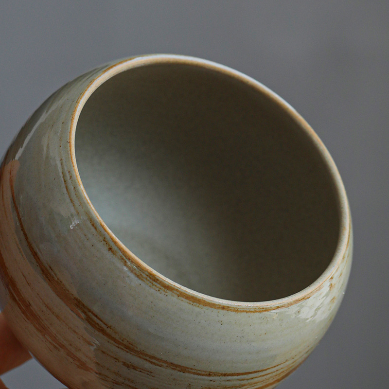 Set de accesorii pentru ceremonia ceaiului, din ceramică brută, lucrat manual, cu capac: vas de apă, coș pentru resturi de ceai, ceașcă de spălat ceai, vas de clătire și perie de curățare