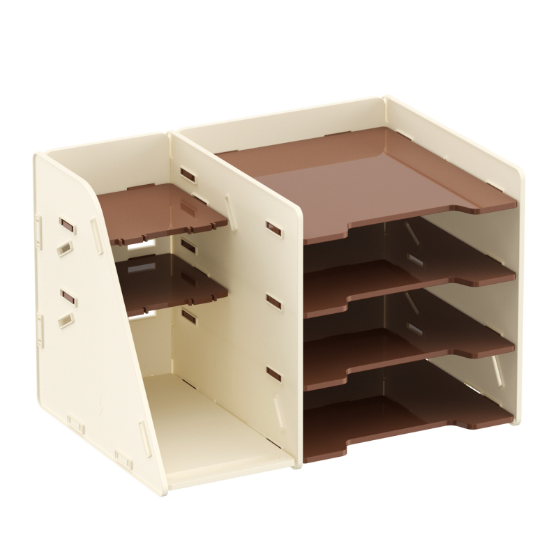 Cutie de depozitare pentru birou cu compartimente, pentru fișiere A4, organizator modern minimalist