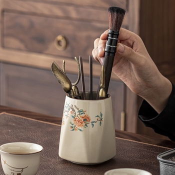 Set ceramic pentru ceremonia ceaiului, 6 piese – accesorii Gongfu premium, decor Zen Ge Kiln