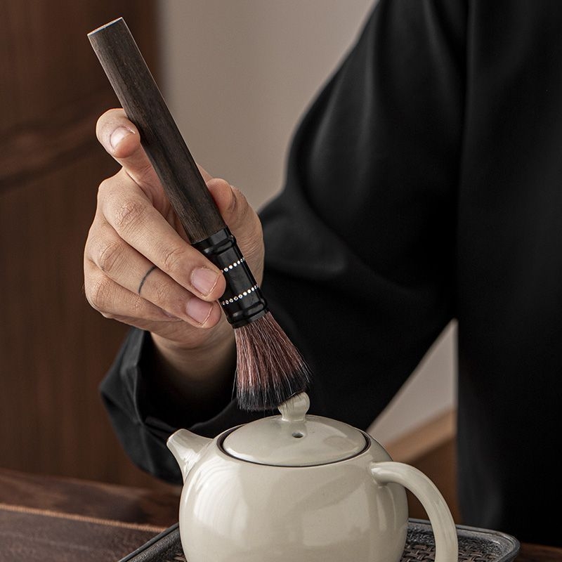 Set ceramic pentru ceremonia ceaiului, 6 piese – accesorii Gongfu premium, decor Zen Ge Kiln