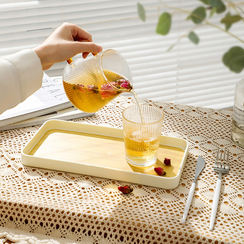 Tăviță dreptunghiulară pentru ceai în stil japonez, pentru uz casnic, design minimalist, spațiu de depozitare pentru cești