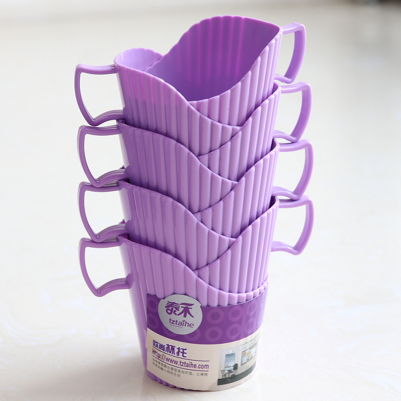 Set de 8 suporturi din plastic pentru pahare, cu înveliș izolator pentru pahare din hârtie de unică folosință