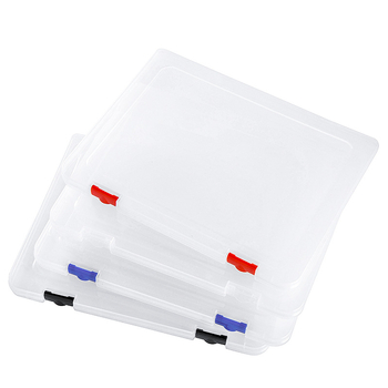 Cutie transparentă din plastic pentru documente A4, cu capac