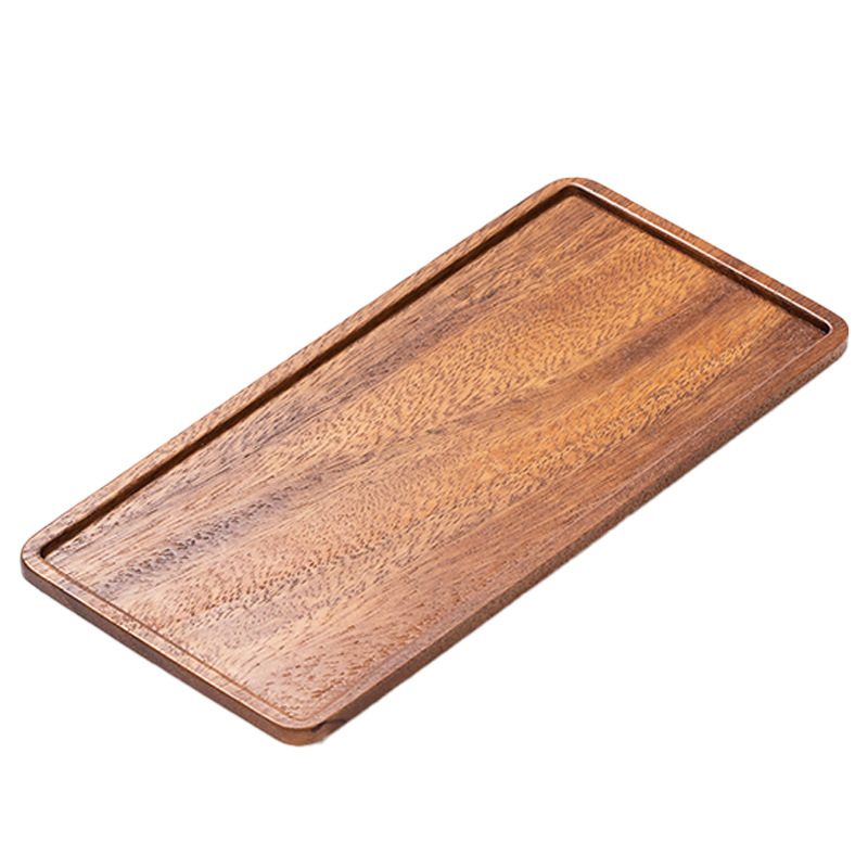 Diófából készült téglalap alakú tál tea- és nassolnivalókhoz, skandináv modern minimalist design, száraz gyümölcsök tárolására