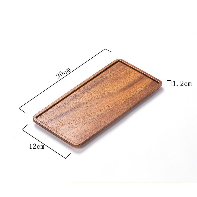 Diófából készült téglalap alakú tál tea- és nassolnivalókhoz, skandináv modern minimalist design, száraz gyümölcsök tárolására