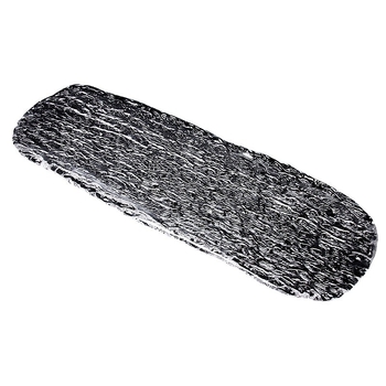 Tavă de ceai din sticlă cristal pentru infuzie uscată, stil japonez dreptunghiular, mare dimensiune, textură scoarță, lungă și groasă.