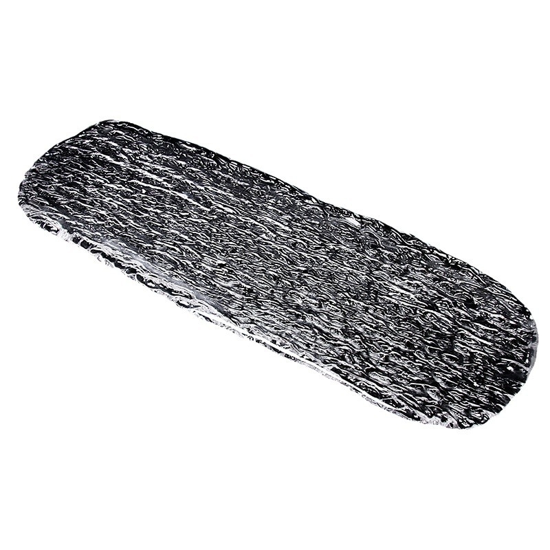 Tavă de ceai din sticlă cristal pentru infuzie uscată, stil japonez dreptunghiular, mare dimensiune, textură scoarță, lungă și groasă.