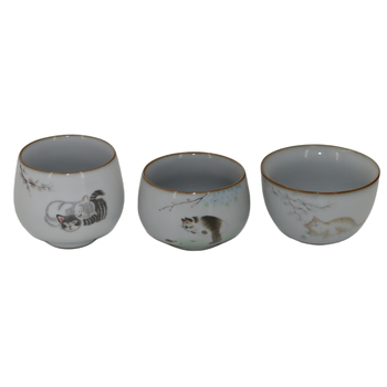 Kitten ceașcă de ceai ceramică, cu glazură crăpată, mică pentru degustare, Gongfu ceai