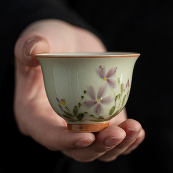 Ceșuță mică de ceai, pictură manuală cu subglazură, ceașcă Kung Fu din ceramică, stil retro chinezesc