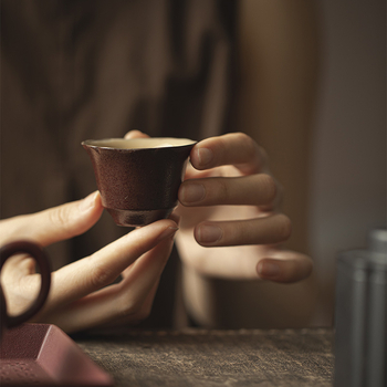 Yinchuantang ceașă de ceai în stil japonez, ceramică brută cu margine în formă de floare, set Kung Fu pentru ceai, stil wabi-sabi, ceașcă de degustare a ceaiului, singură ceașă, lux ușor