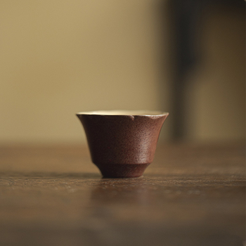 Yinchuantang ceașă de ceai în stil japonez, ceramică brută cu margine în formă de floare, set Kung Fu pentru ceai, stil wabi-sabi, ceașcă de degustare a ceaiului, singură ceașă, lux ușor