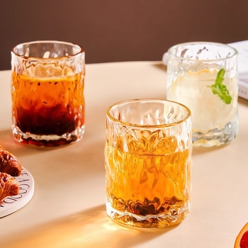 Pahar din sticlă Jie Anxi pentru uz casnic, cu design glaciar pentru sufragerie, rezistent la temperaturi înalte, ceașcă de ceai și mic pahar de vin