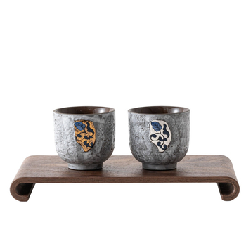 ceașcă de ceai din porțelan rustic creativ, design albastru și alb, pereche de căni pentru cuplu, veselă de ceai premium, ceașcă personală