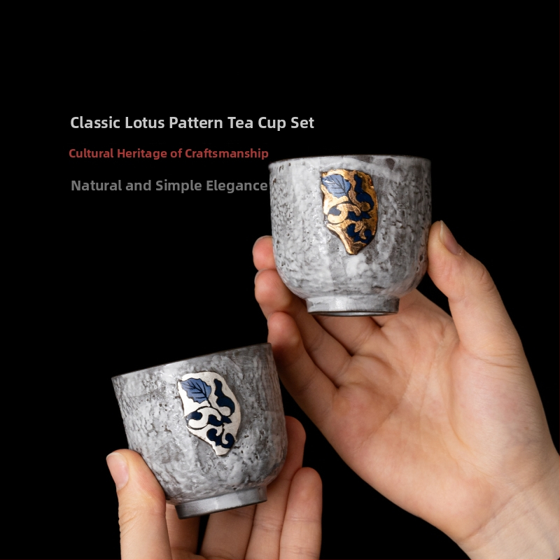 ceașcă de ceai din porțelan rustic creativ, design albastru și alb, pereche de căni pentru cuplu, veselă de ceai premium, ceașcă personală