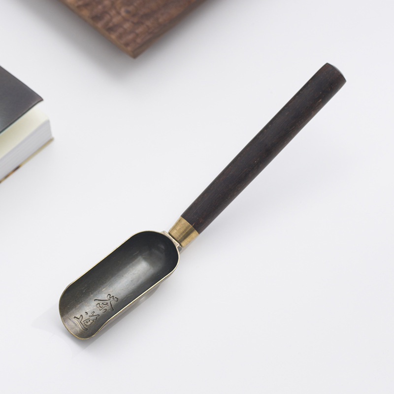 Accesorii pentru ceai Kung Fu: linguriță din aliaj greu de bambus, suport pentru ceașcă, clips pentru ceai, lopățică din lemn ebony, linguriță din rosewood, furculiță pentru ceașcă
