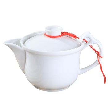Ceainic Kung Fu din ceramică albă, cu mâner lateral, stil chinezesc, mărime medie, 165 ml