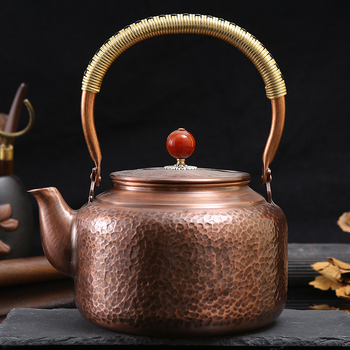 Ceainic din cupru pur, cu funcție de fierbere, design retro minimalist