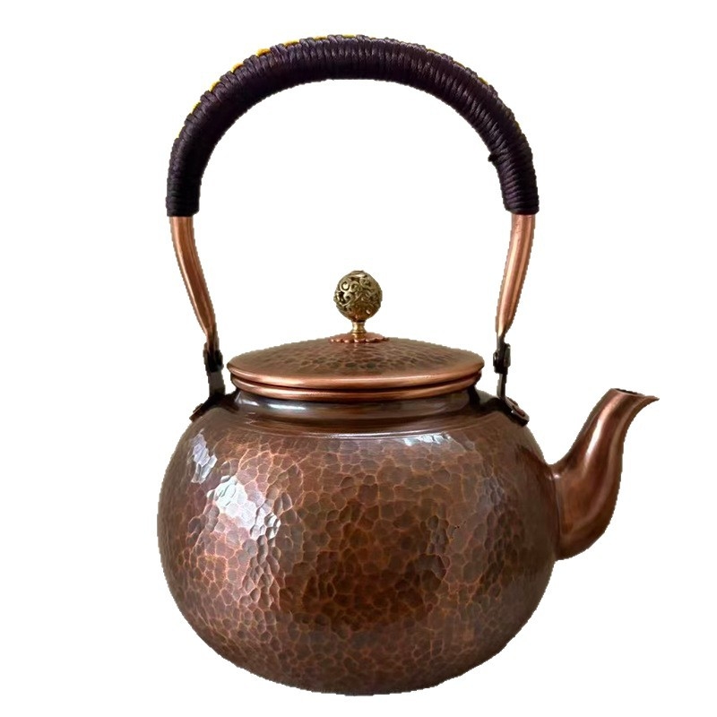Ceainic din cupru pur, cu funcție de fierbere, design retro minimalist