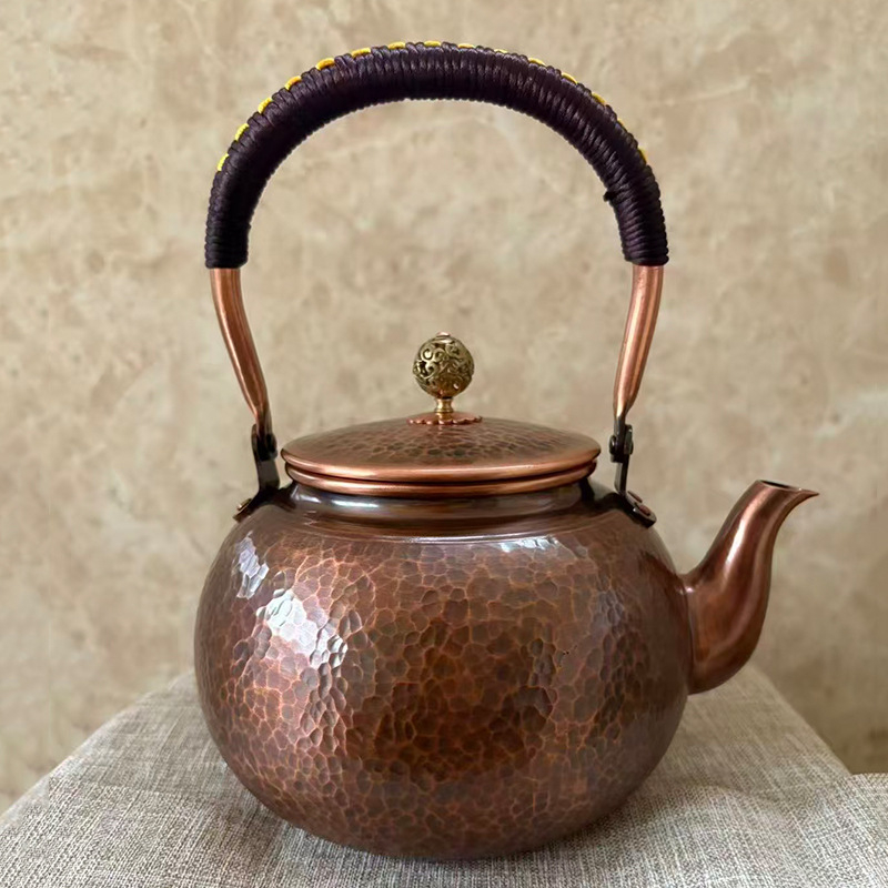 Ceainic din cupru pur, cu funcție de fierbere, design retro minimalist