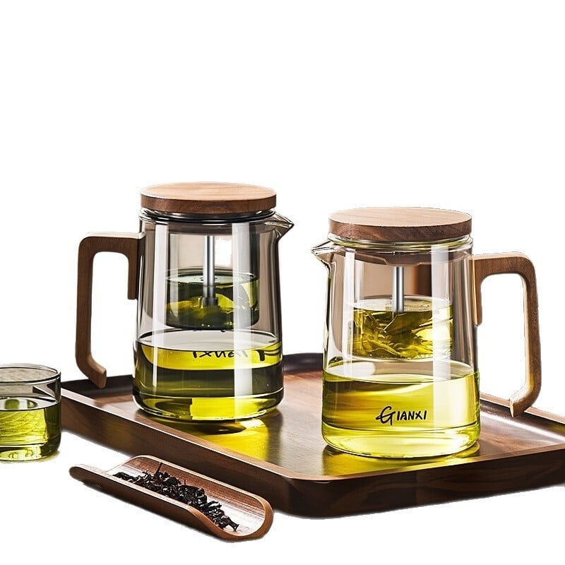 Set ceainic cu infuzor, separare ceai-apă și filtrare cu o singură apăsare; ceainic elegant și ceașcă cu prindere magnetică