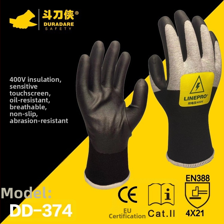 Mănuși de protecție noi pentru lucrări electrice, cu izolație ignifugă, compatibile cu ecran tactil, pentru măsurare la joasă tensiune