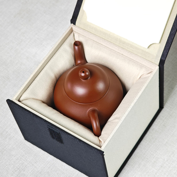 Ceainic Gongfu Chaoshan, mic, în formă de pară, din lut Yixing purpuriu