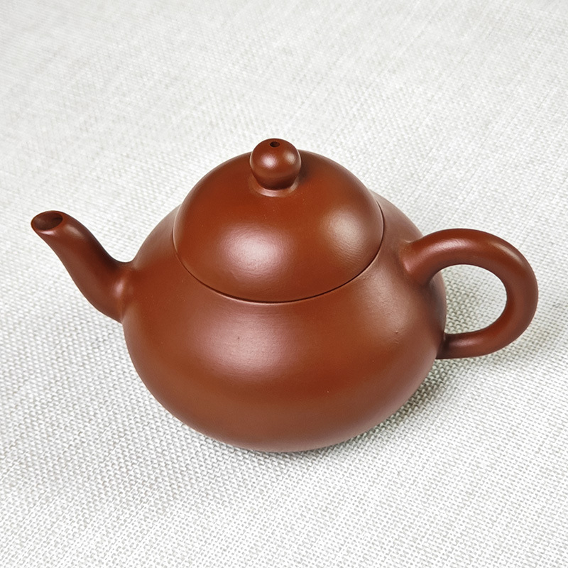 Ceainic Gongfu Chaoshan, mic, în formă de pară, din lut Yixing purpuriu