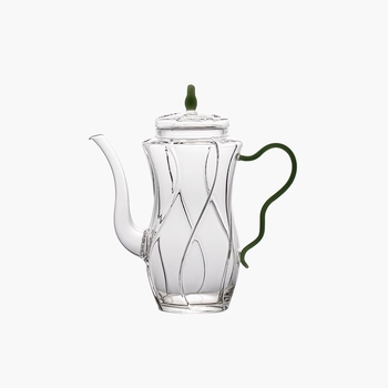 Ceainic din sticlă cu mâner pentru ceai verde, sticlă borosilicat rezistentă la temperaturi, ideal pentru ceai rece