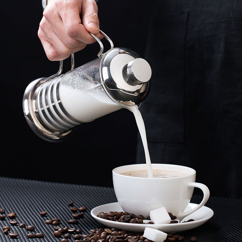 350 ml Cafetieră French Press, Sticlă, pentru Uz Casnic, Filtru pentru Lapte, Preparator de Ceai