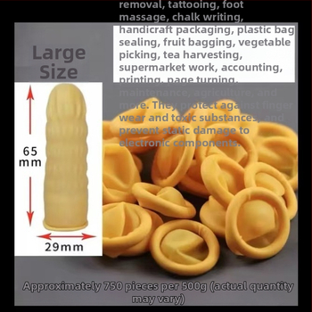 Protecții pentru degete din latex galben, de unică folosință, calitate industrială, fără praf, anticstatic, pentru fabrici