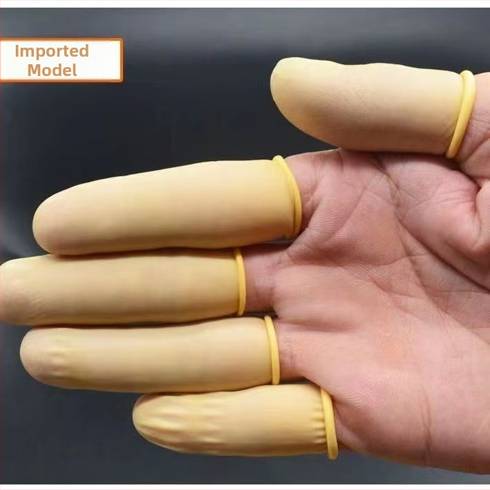 Protecții pentru degete din latex galben, de unică folosință, calitate industrială, fără praf, anticstatic, pentru fabrici