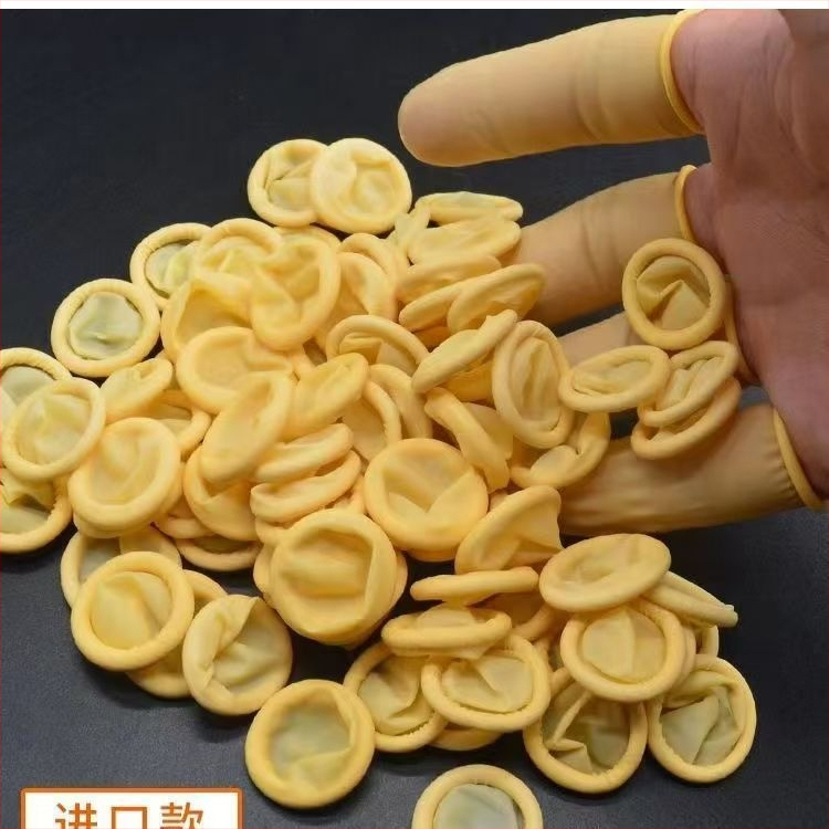 Protecții pentru degete din latex galben, de unică folosință, calitate industrială, fără praf, anticstatic, pentru fabrici