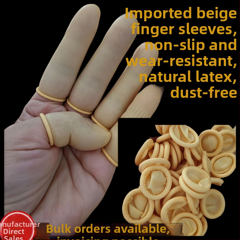 Protecții pentru degete din latex galben, de unică folosință, calitate industrială, fără praf, anticstatic, pentru fabrici
