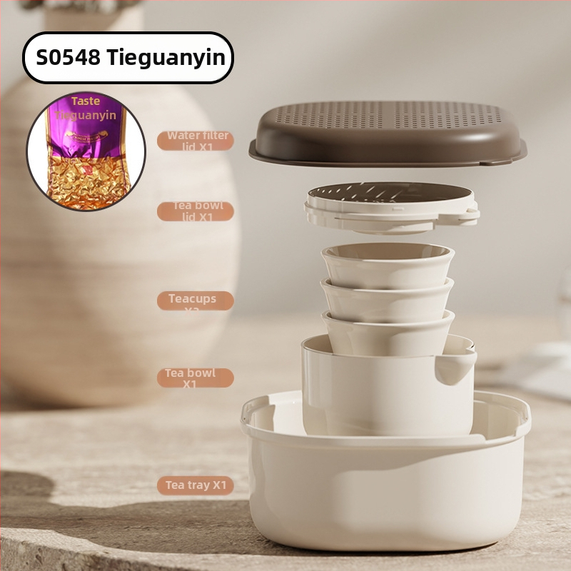 Set de ceai portabil pentru călătorii, cu ceașcă Gongfu, pentru camping în aer liber, mini set de ceai