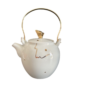 Ceainic ceramic Celadon cu două căni, set Gongfu ceai, stil modern minimalist