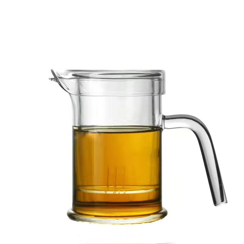 Ceainic din sticlă borosilicată pentru ceai negru, cu filtru din tifon, set de trei piese