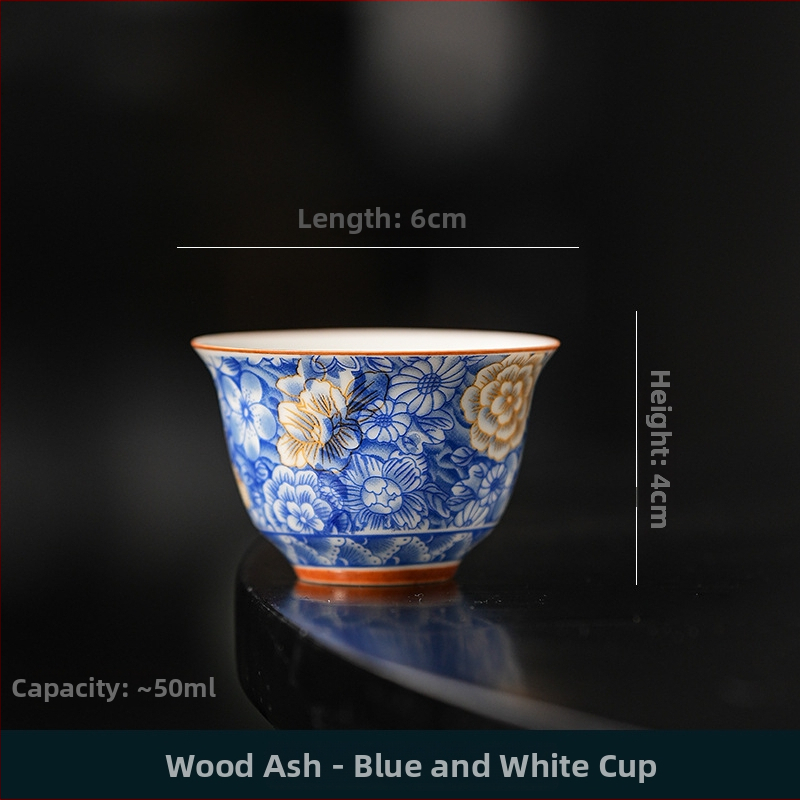 Set de ceai ceramic în stil chinezesc, ceainic Han cu glazură Grass Ash albastru-gri, 1 ceainic și 2 cești, pentru uz casnic, stil retro, calitate înaltă