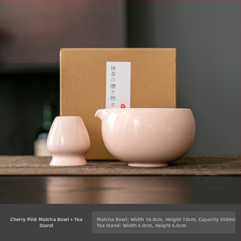 Vas ceramic pentru matcha în stil japonez, cu tel din bambus pentru matcha și pensulă, set ceremonial de ceai din dinastia Song