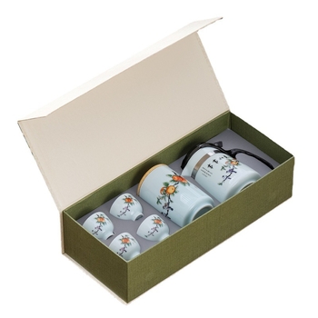 Set de ceai ceramic Celadon, 500 ml, pentru casă și birou, în cutie cadou