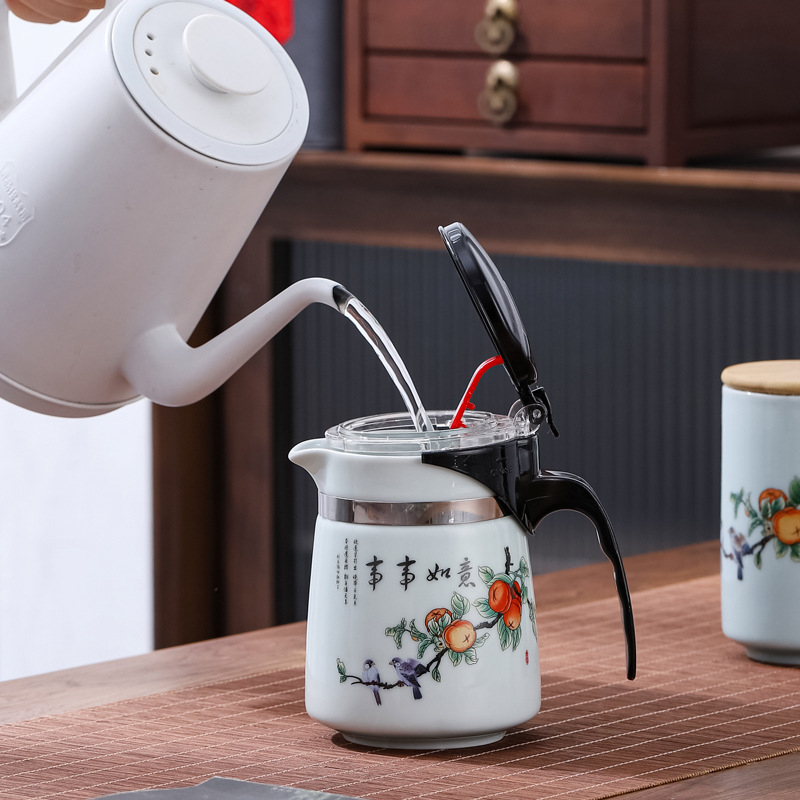 Set de ceai ceramic Celadon, 500 ml, pentru casă și birou, în cutie cadou