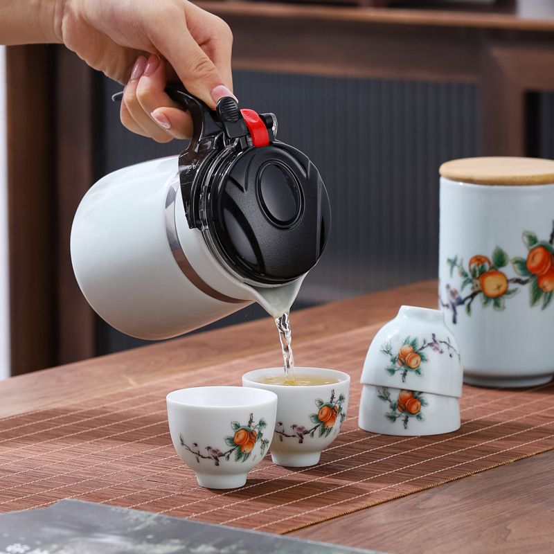 Set de ceai ceramic Celadon, 500 ml, pentru casă și birou, în cutie cadou